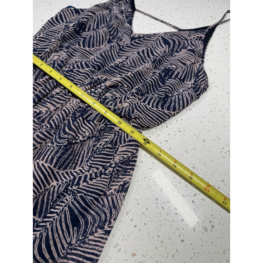 Sienna Sky XS Strappy Sleeveless Maxi Dress Leaf Print Black Pink V-Neck - Picture 2 of 8